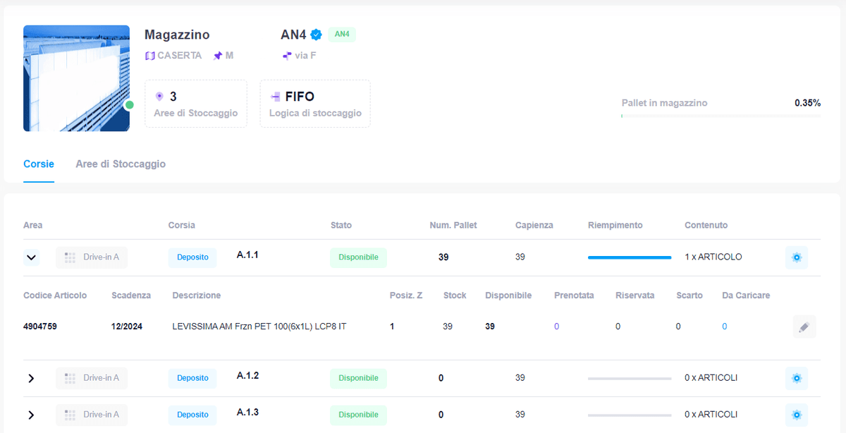 W-Map supervisione magazzino