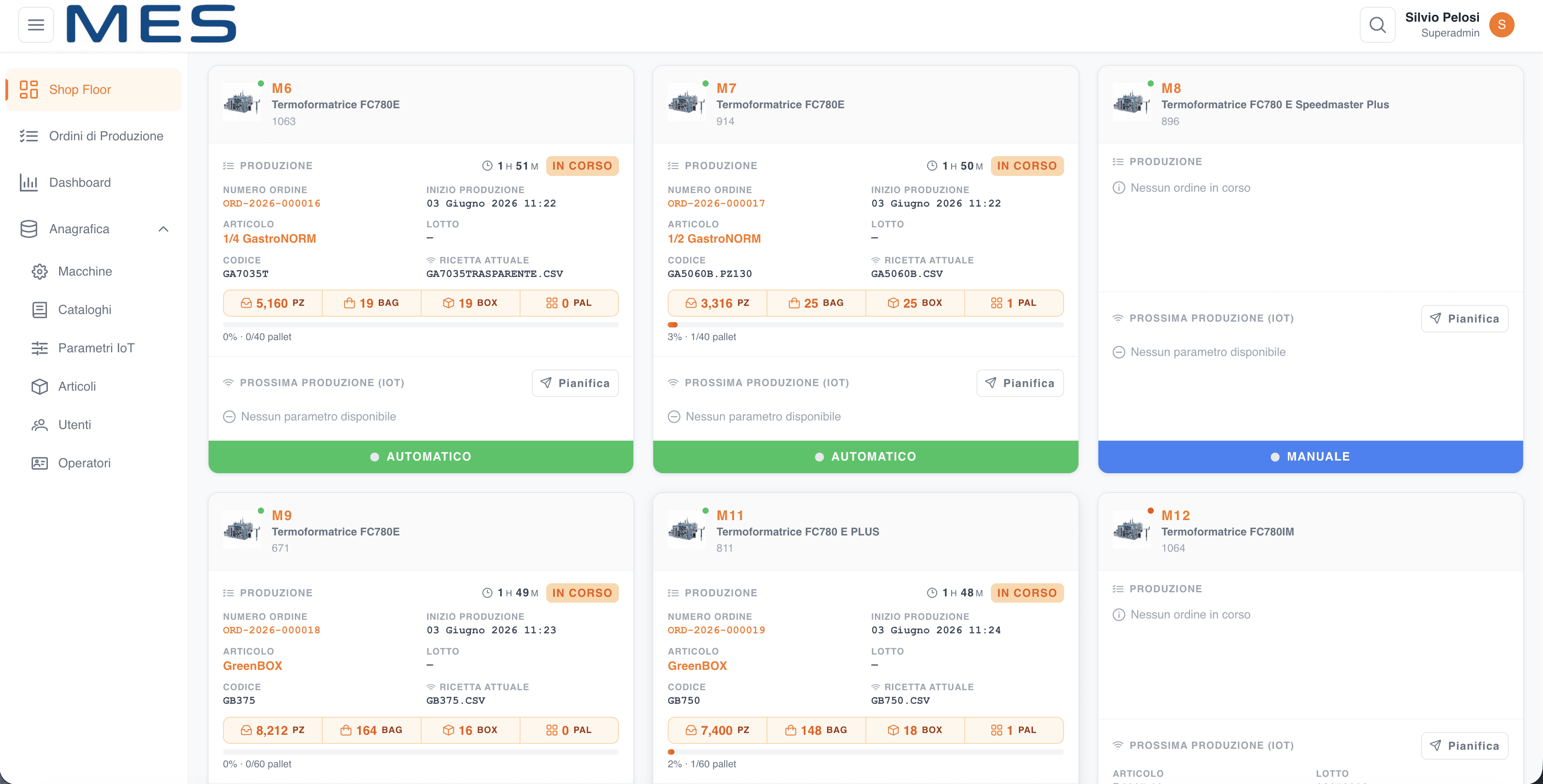 Light-MES Discreto — MES per produzione ad alto volume